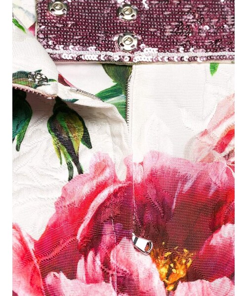 DOLCE&GABBANA（ドルチェアンドガッバーナ）の「Dolce & Gabbana rose print brocade mini skirt（スカート・レディース・White・44）」の4枚目の写真