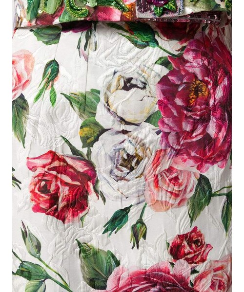 DOLCE&GABBANA（ドルチェアンドガッバーナ）の「Dolce & Gabbana rose print brocade mini skirt（スカート・レディース・White・44）」の2枚目の写真