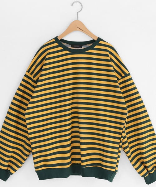 DHOLIC(ディーホリック)の「配色ボーダースウェット(スウェット・レディース・ホワイト/イエロー/ベージュ/ブルー・FREE)」の4枚目の写真