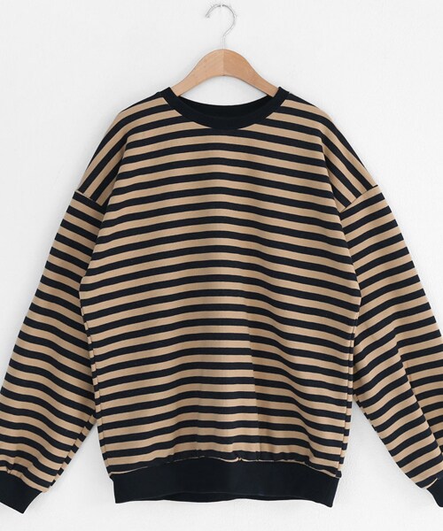 DHOLIC(ディーホリック)の「配色ボーダースウェット(スウェット・レディース・ホワイト/イエロー/ベージュ/ブルー・FREE)」の2枚目の写真