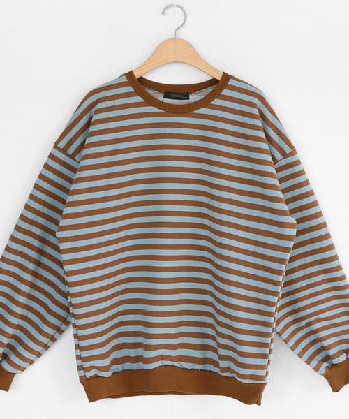 DHOLIC(ディーホリック)の「配色ボーダースウェット(スウェット・レディース・ホワイト/イエロー/ベージュ/ブルー・FREE)」の3枚目の写真