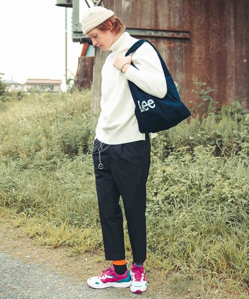 LIDNM（リドム）の「Lee × LIDNM ロゴショップバッグ【ネイビー】（トートバッグ・メンズ・ブルー・F）」の2枚目の写真