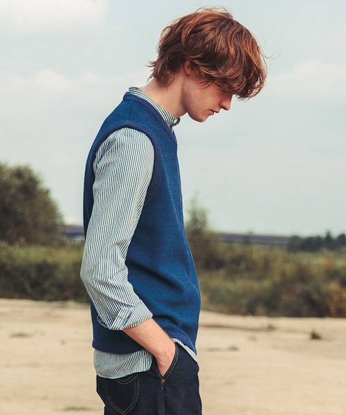 LIDNM（リドム）の「リンクスニットベスト【ネイビー】（ベスト・メンズ・ブルー・S.M.L）」の3枚目の写真