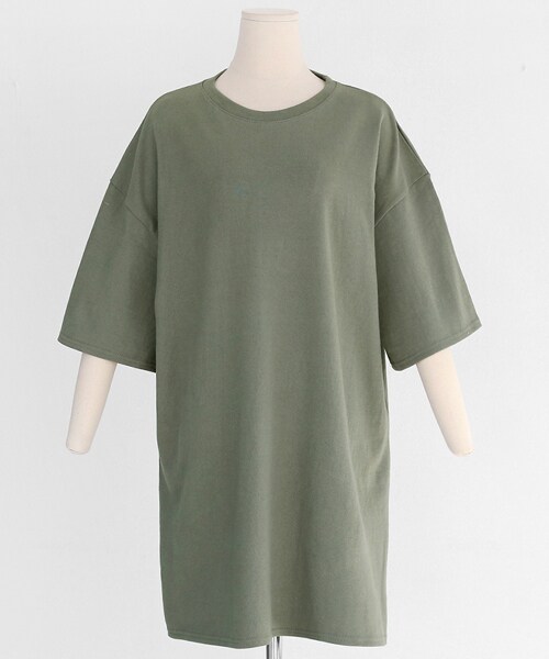 DHOLIC（ディーホリック）の「ボクシーTシャツワンピース（ワンピース・レディース・ホワイト/ブラック/グリーン/その他/オレンジ・FREE）」の3枚目の写真