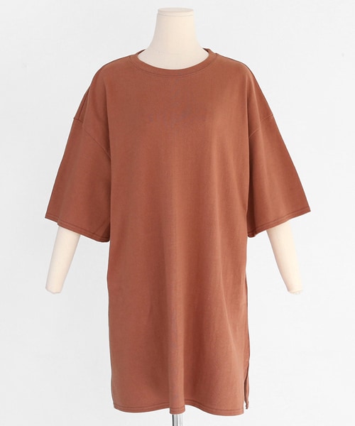 DHOLIC（ディーホリック）の「ボクシーTシャツワンピース（ワンピース・レディース・ホワイト/ブラック/グリーン/その他/オレンジ・FREE）」の4枚目の写真