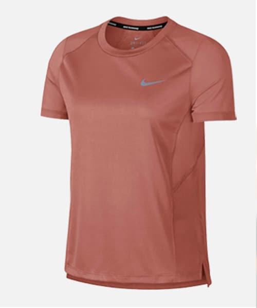 NIKE（ナイキ）の「【NIKE/ナイキ】ナイキ ウィメンズ DRI-FIT マイラー S/S トップ（Tシャツ/カットソー・レディース・ホワイト/ブラック/ピンク/グリーン・M/L）」の4枚目の写真
