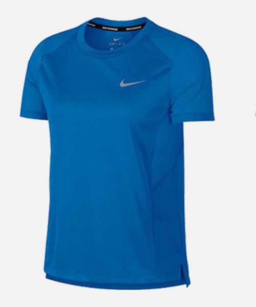 NIKE（ナイキ）の「【NIKE/ナイキ】ナイキ ウィメンズ DRI-FIT マイラー S/S トップ（Tシャツ/カットソー・レディース・ホワイト/ブラック/ピンク/グリーン・M/L）」の3枚目の写真