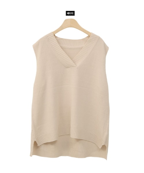 Dailyabout（デイリーアバウト）の「Vネックルーズニットベスト（ベスト・レディース・ブラック/ブラウン/ベージュ・FREE）」の3枚目の写真