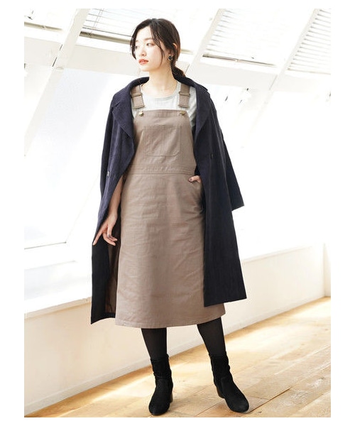 earth music&ecology(アースミュージックアンドエコロジー)の「・サロペットスカート(オールインワン・サロペット・ブラック/キャメル/カーキ・F)」の1枚目の写真