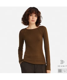 UNIQLO | 3Dエクストラファインメリノリブクルーネックセーター（長袖）(ニット/セーター)