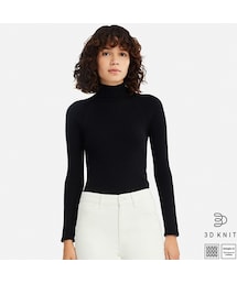 UNIQLO | 3Dエクストラファインメリノリブハイネックセーター（長袖）(ニット/セーター)