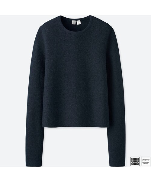 UNIQLO（ユニクロ）の「ウールクルーネックセーター（長袖）（ニット/セーター・レディース・PINK 10/BROWN 36/YELLOW 42/NAVY 69・L/XXL/XL/S/M）」の3枚目の写真