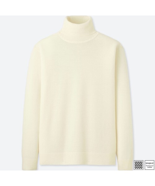 UNIQLO（ユニクロ）の「エクストラファインメリノタートルネックセーター（長袖）（ニット/セーター・メンズ・NAVY 69/GRAY 07/BLACK 09/OFF WHITE 01・M/S/XXL/L/XL）」の2枚目の写真