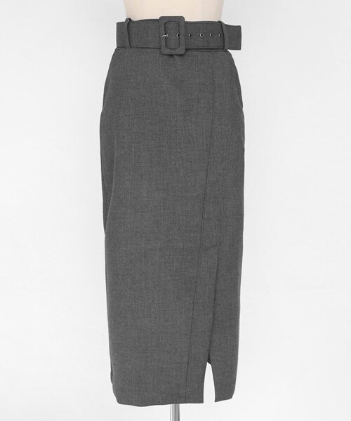 DHOLIC（ディーホリック）の「ベルトSETスリットスカート（スカート・レディース・ブラック/グレー/ブラウン・S/M）」の2枚目の写真
