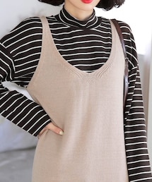 DHOLIC | Vネックスリーブレスニットワンピース(ワンピース)