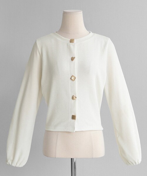 DHOLIC（ディーホリック）の「クロップドマルチボタンカーディガン（カーディガン/ボレロ・レディース・ブラック/ホワイト/ピンク/グリーン・FREE）」の2枚目の写真