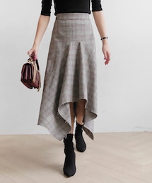 DHOLIC | アンバランスカットオフチェックスカート(スカート)