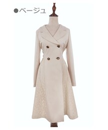 Bobon21 | 美シルエットレースロングトレンチ-全３色-(トレンチコート)