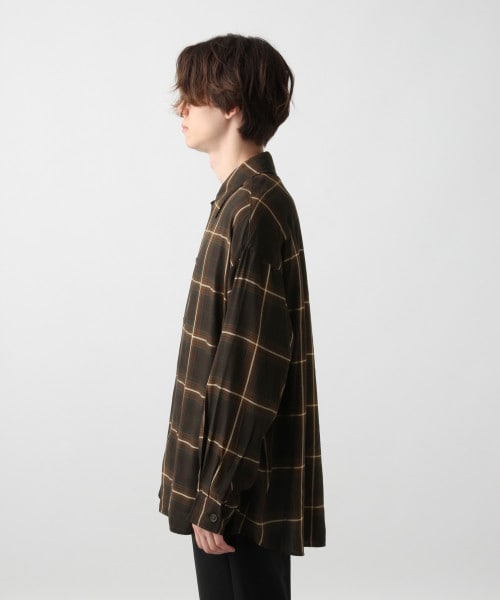 HARE BIGチェックガラシャツ&ピアス 新品タグ付き】HARE BIGチェックガラシャツ グレー ブラウス