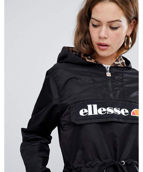 ellesse（エレッセ）の「Ellesse Half Zip Jacket With Contrast Leopard Lining（ジャケット/アウター・レディース・Black・Us 16/Us 10/Us 14/Us 2/Us 4/Us 6/Us 8/Us 12）」の4枚目の写真