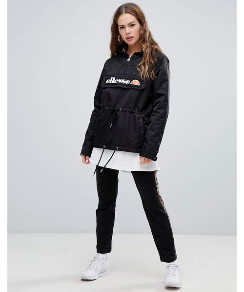 ellesse（エレッセ）の「Ellesse Half Zip Jacket With Contrast Leopard Lining（ジャケット/アウター・レディース・Black・Us 16/Us 10/Us 14/Us 2/Us 4/Us 6/Us 8/Us 12）」の3枚目の写真