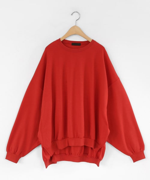 DHOLIC（ディーホリック）の「アンバランスヘムスウェット（スウェット・レディース・イエロー/ブラック/ベージュ/レッド・FREE）」の4枚目の写真