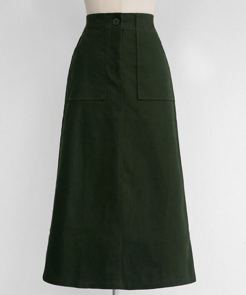 DHOLIC（ディーホリック）の「アウトポケットAラインミモレスカート（スカート・レディース・ブラウン/グリーン/ブラック/ベージュ・FREE）」の4枚目の写真