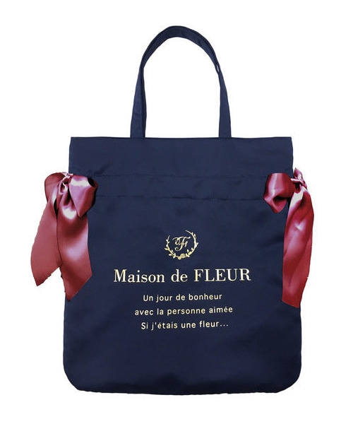 ぽ*る様 フルールトート（square）Corduroy navy × blue Maison de FLEUR（メゾンドフルール）の「【WEB限定受注生産】・ベース