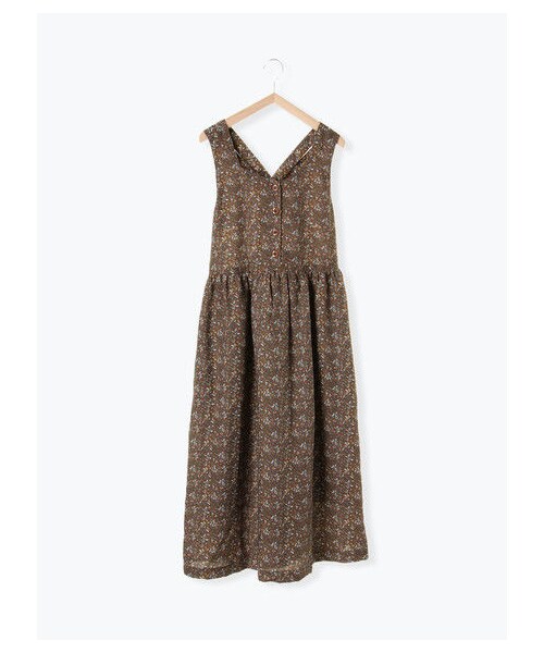 ehka sopo（エヘカソポ）の「花柄バッククロスワンピース（ワンピース/ドレス・ボルドー/キャメル/グリーン・F）」の9枚目の写真