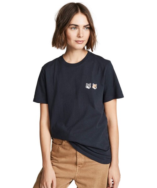 Maison Kitsune(メゾンキツネ)の「Maison Kitsune Double Fox Patch Tee(Tシャツ/カットソー・レディース・Blue・XS)」の3枚目の写真
