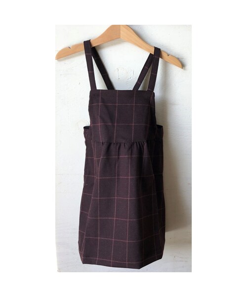 cache cache（カシュ カシュ）の「tinycottons  grid　flannel　sl　dress（ワンピース・キッズ・その他）」の2枚目の写真