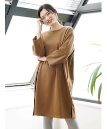 earth music&ecology | ・裏毛サイドスリットBIGワンピース(ワンピース/ドレス)