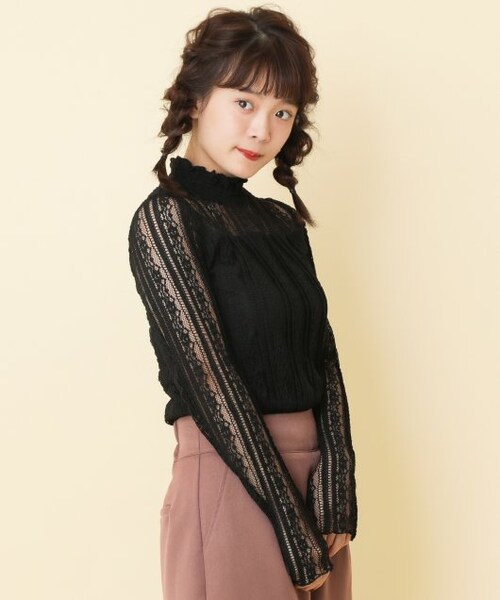 RAY CASSIN(レイカズン)の「【mina掲載】立体レースプチハイプルオーバー(トップス・レディース・黒/ピンク/ブラウン/生成/オフ白・FREE)」の17枚目の写真