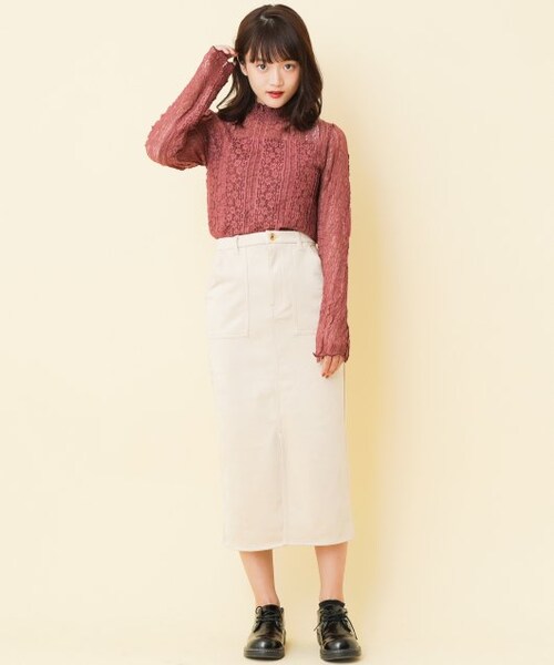 RAY CASSIN(レイカズン)の「【mina掲載】立体レースプチハイプルオーバー(トップス・レディース・黒/ピンク/ブラウン/生成/オフ白・FREE)」の21枚目の写真