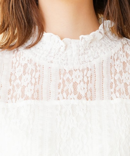 RAY CASSIN(レイカズン)の「【mina掲載】立体レースプチハイプルオーバー(トップス・レディース・黒/ピンク/ブラウン/生成/オフ白・FREE)」の13枚目の写真