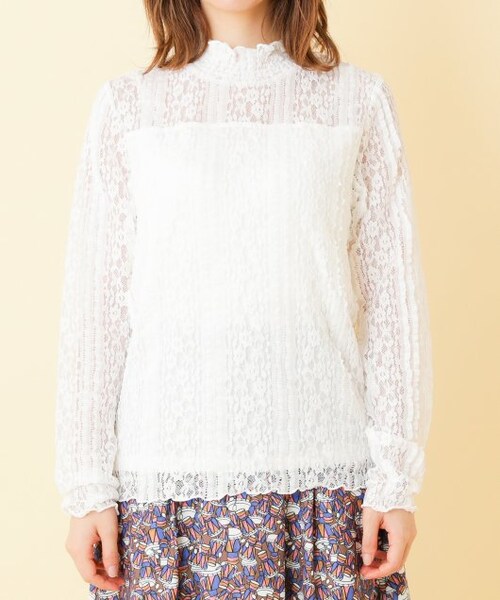 RAY CASSIN(レイカズン)の「【mina掲載】立体レースプチハイプルオーバー(トップス・レディース・黒/ピンク/ブラウン/生成/オフ白・FREE)」の9枚目の写真