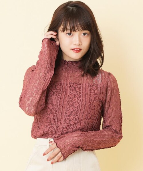 RAY CASSIN(レイカズン)の「【mina掲載】立体レースプチハイプルオーバー(トップス・レディース・黒/ピンク/ブラウン/生成/オフ白・FREE)」の20枚目の写真