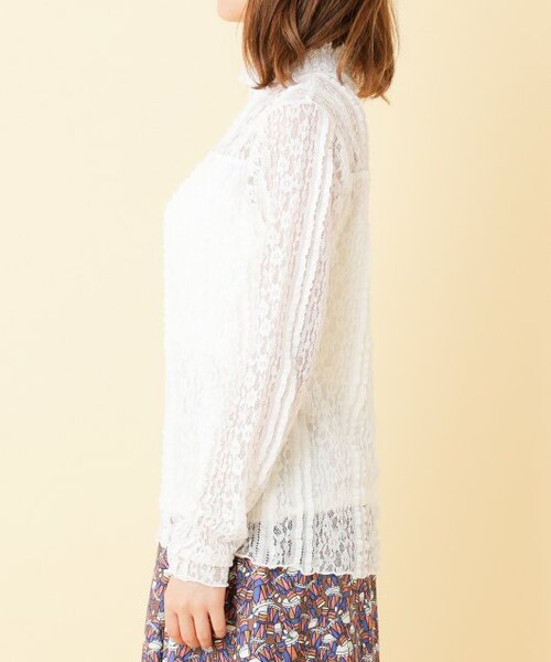 RAY CASSIN(レイカズン)の「【mina掲載】立体レースプチハイプルオーバー(トップス・レディース・黒/ピンク/ブラウン/生成/オフ白・FREE)」の10枚目の写真