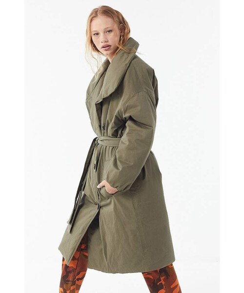 Urban Outfitters,Urban Outfitters UO Belted Puffer Trench Coat - WEAR