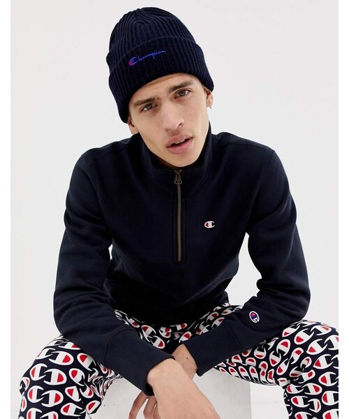 Navy Champion Reverse Weave Half Zip Sweatshirt