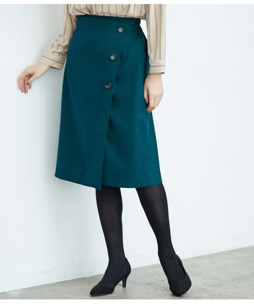 ROPE' PICNIC(ロペピクニック)の「ウーリッシュフラノアイラインスカート(スカート・レディース・ダークグリーン/ネイビー・38/40/36)」の1枚目の写真