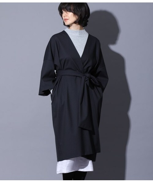 【美品】LA LIGNE ROPÉ ベルト付きはおりレイヤードワンピース 38 ROPE'（ロペ）の「【LA LIGNE(直線シリーズ)】【ベルト付き