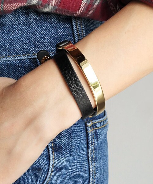 DHOLIC（ディーホリック）の「2TYPEレザーブレスレット（ブレスレット・レディース・ベージュ/ブラック/その他・FREE）」の2枚目の写真