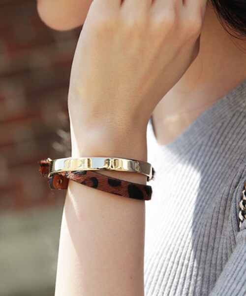 DHOLIC（ディーホリック）の「2TYPEレザーブレスレット（ブレスレット・レディース・ベージュ/ブラック/その他・FREE）」の3枚目の写真