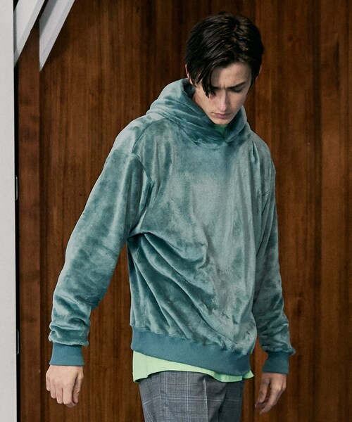 LIDNM（リドム）の「ベロアボアパーカー【グリーン】（パーカー）」 - WEAR
