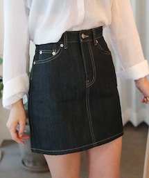 DHOLIC | ステッチデニムスカート(デニムスカート)