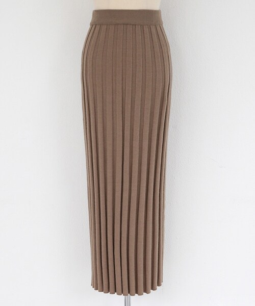 DHOLIC（ディーホリック）の「リブ二ットロングスカート（スカート・レディース・ホワイト/ベージュ/パープル・FREE）」の2枚目の写真