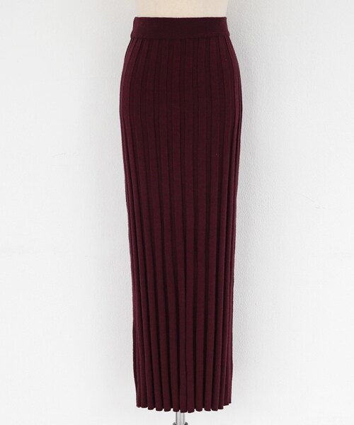 DHOLIC（ディーホリック）の「リブ二ットロングスカート（スカート・レディース・ホワイト/ベージュ/パープル・FREE）」の3枚目の写真