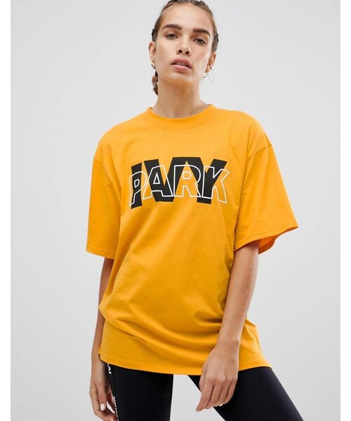 Ansigt opad Fil rolle Ivy Park,Ivy Park Logo Oversized T-Shirt In Yellow - WEAR
