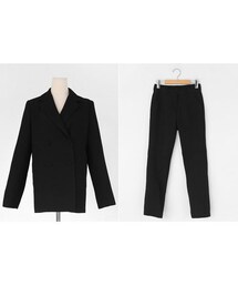 DHOLIC | 2TYPEダブルジャケット&スリムパンツSET(セットアップ)